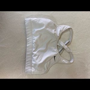 White Nike sports bra